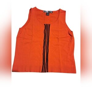 Jamie Sadock Tank Top Womens Sz M Orange Sleeveless Knit Golf Active Outdoor-C01